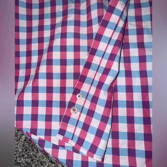 Express pink and blue extra slim fit long sleeve button down - Picture 2 of 7